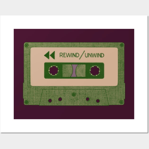 Analog Music (Green Cassette Tape) Wall Art by AnimaSomnia